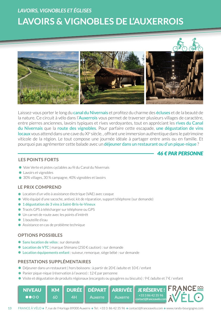 Balade à vélo - Lavoirs et vignobles de l'Auxerrois