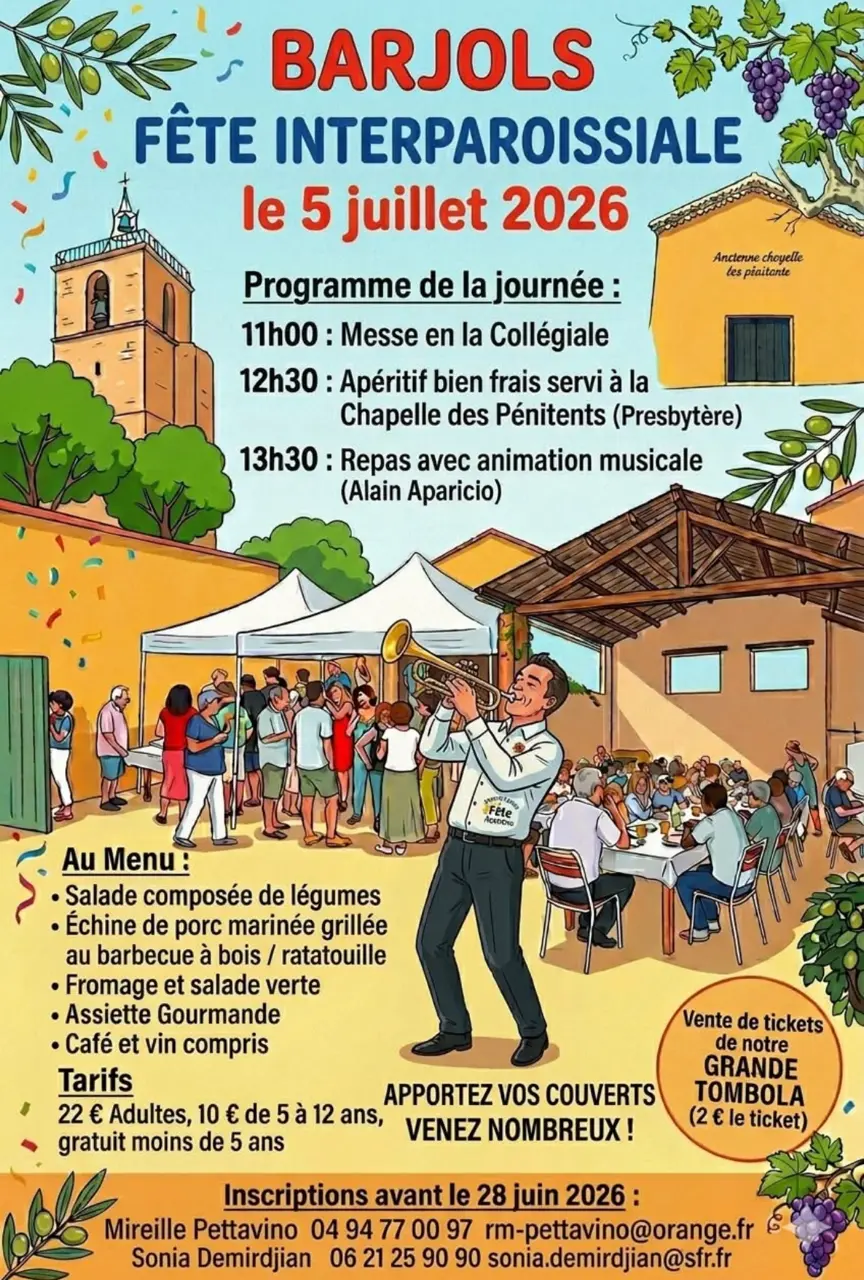Messe, repas avec animation musicale : Fête inter paroissiale
