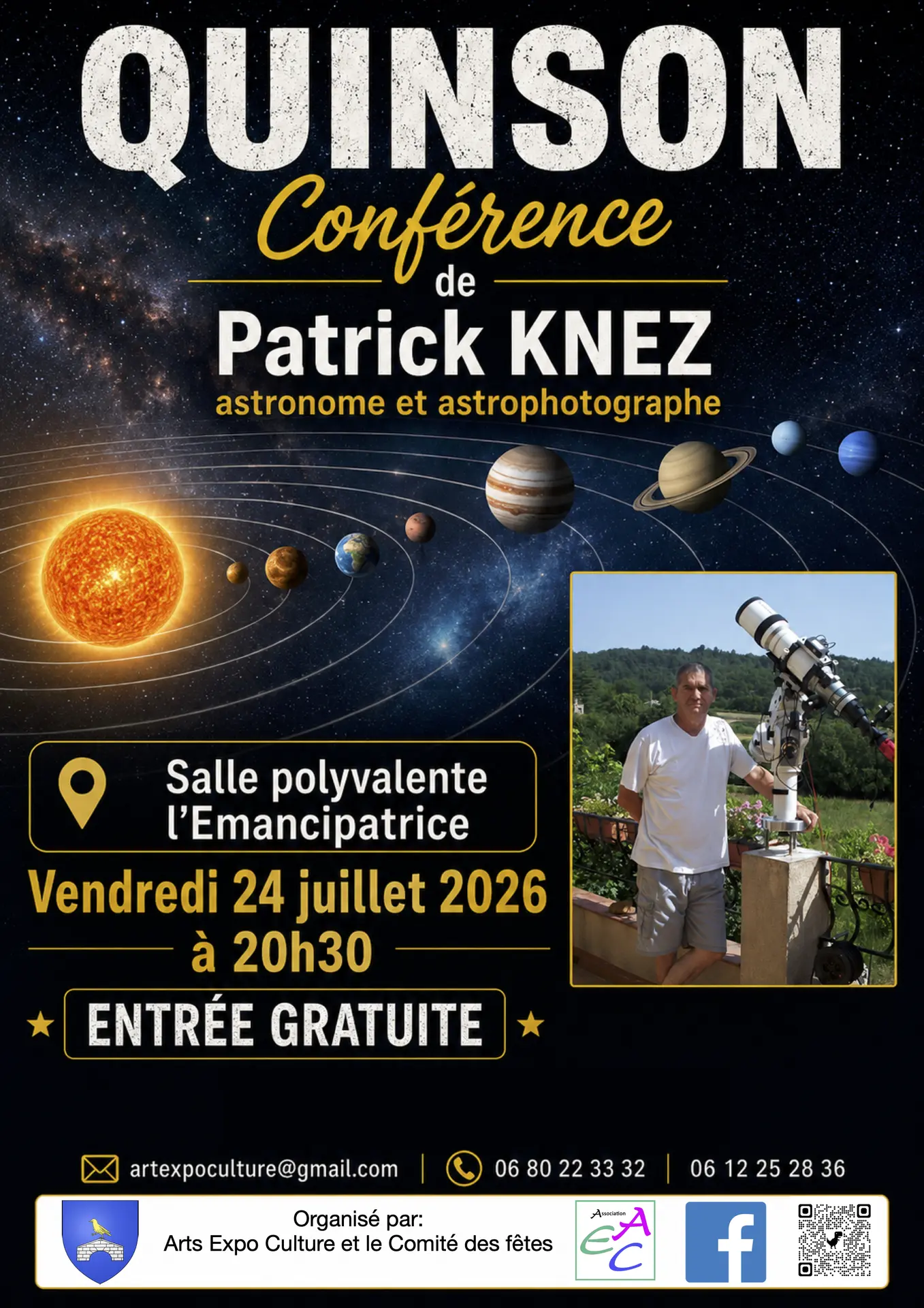 Quinson : Conférence de Patrick KNEZ astronome et astrophotographe