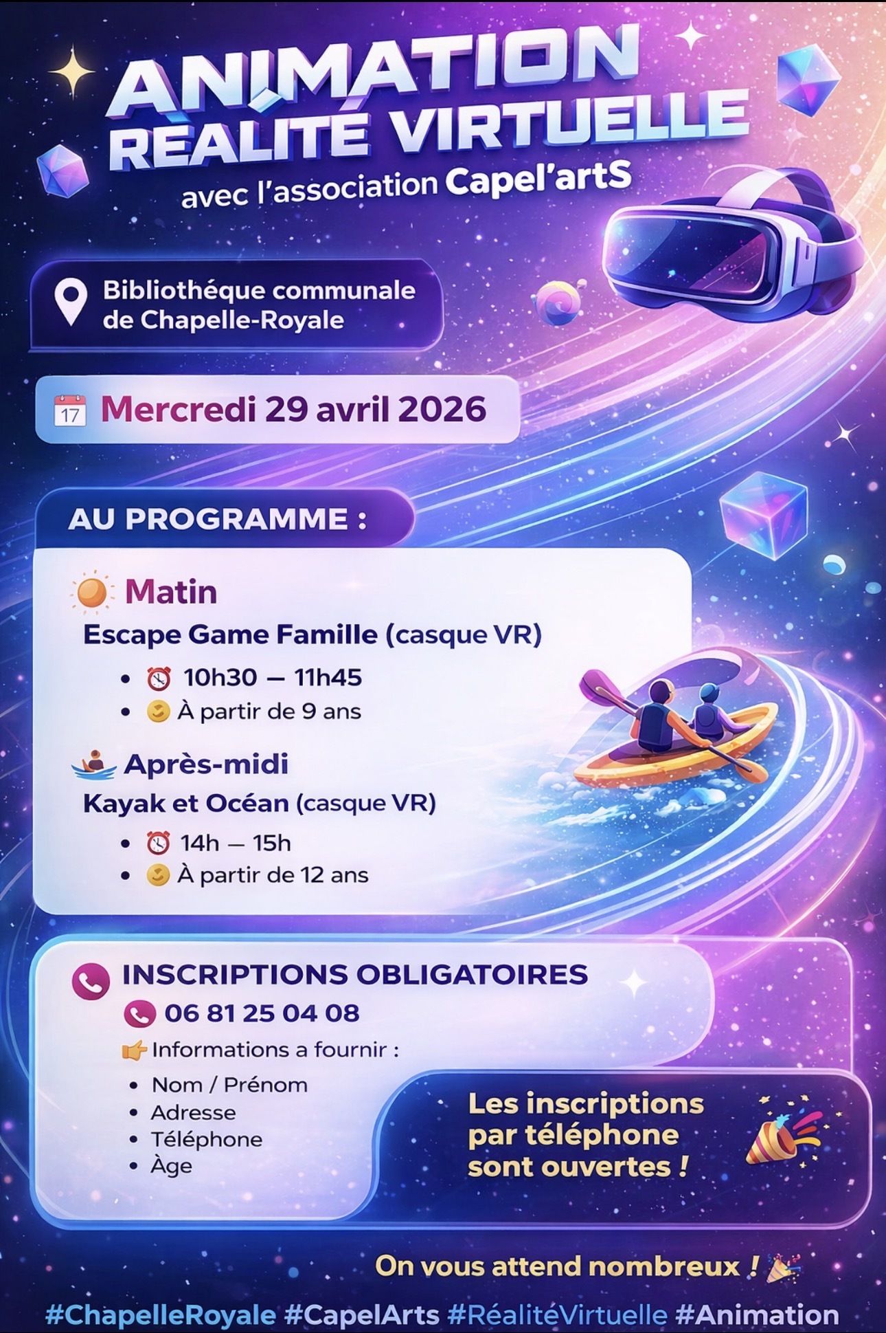 Animation réalité virtuelle à Chapelle-Royale