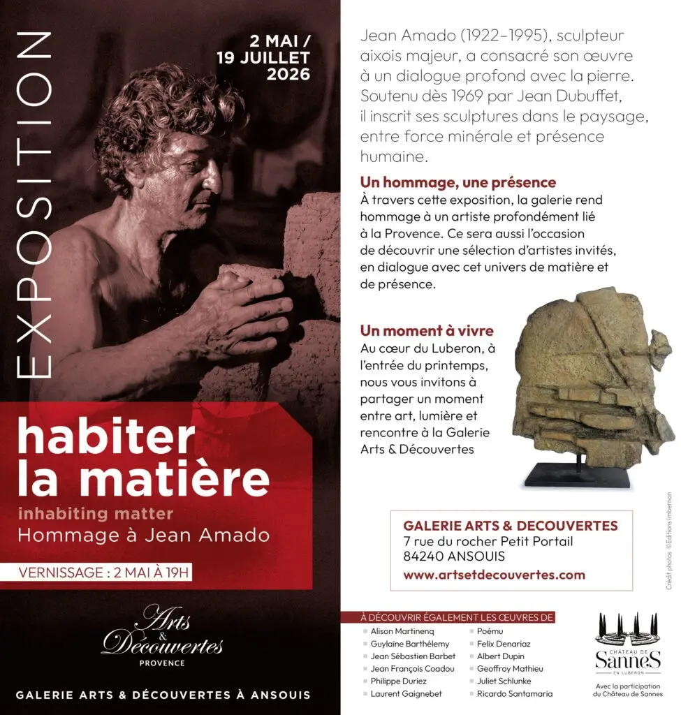 Vernissage et exposition Jean AMADO à la galerie Arts et découvertes à Ansouis