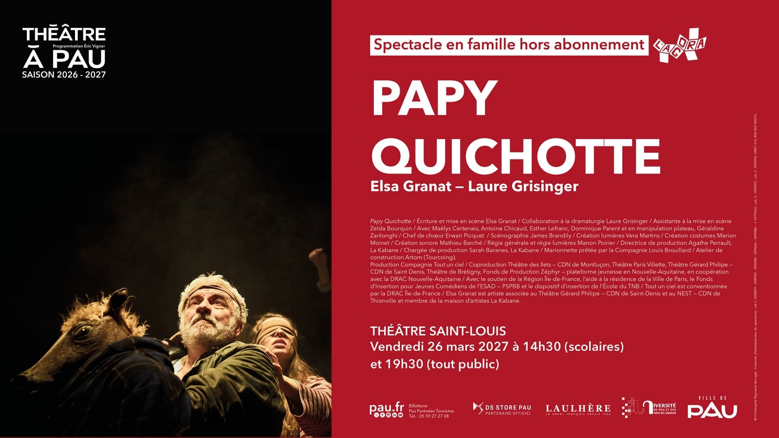 Saison Théâtre à Pau - Papy Quichotte