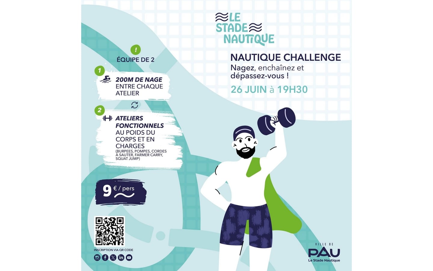 Stade nautique: Nautique Challenge (Hyrox version aquatique)