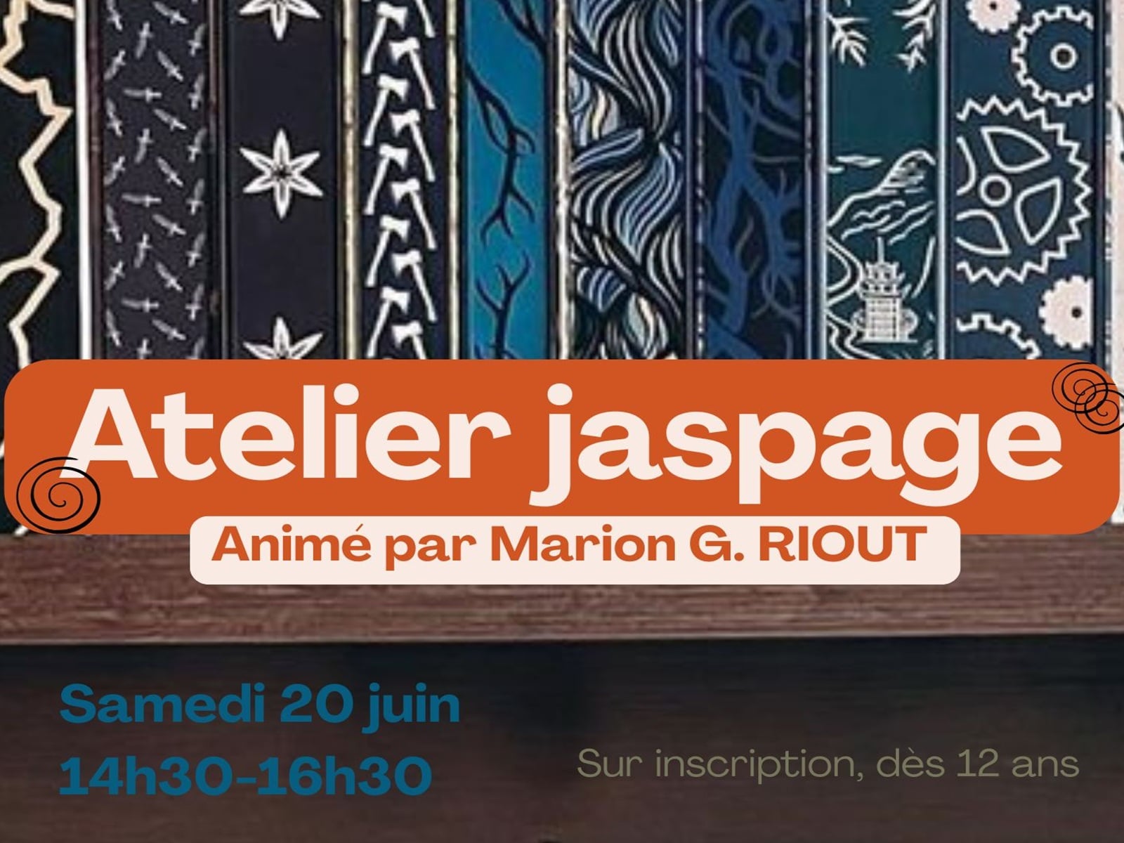 Atelier jaspage (décoration de livre)