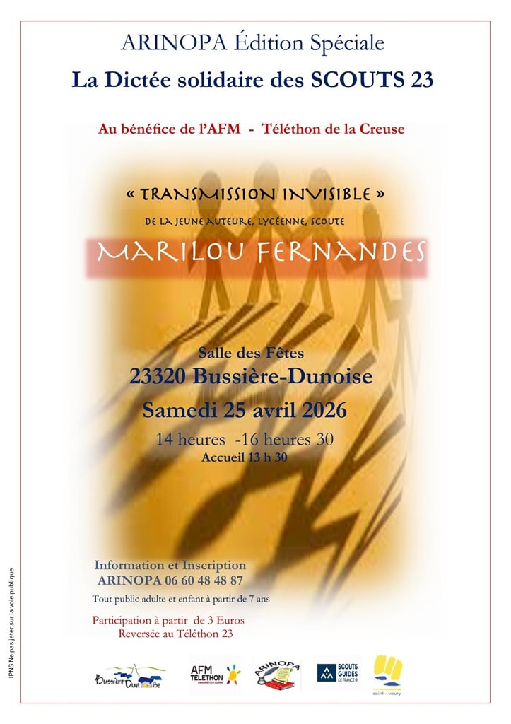 Dictée publique au profit de l'AFM- Téléthon de la Creuse