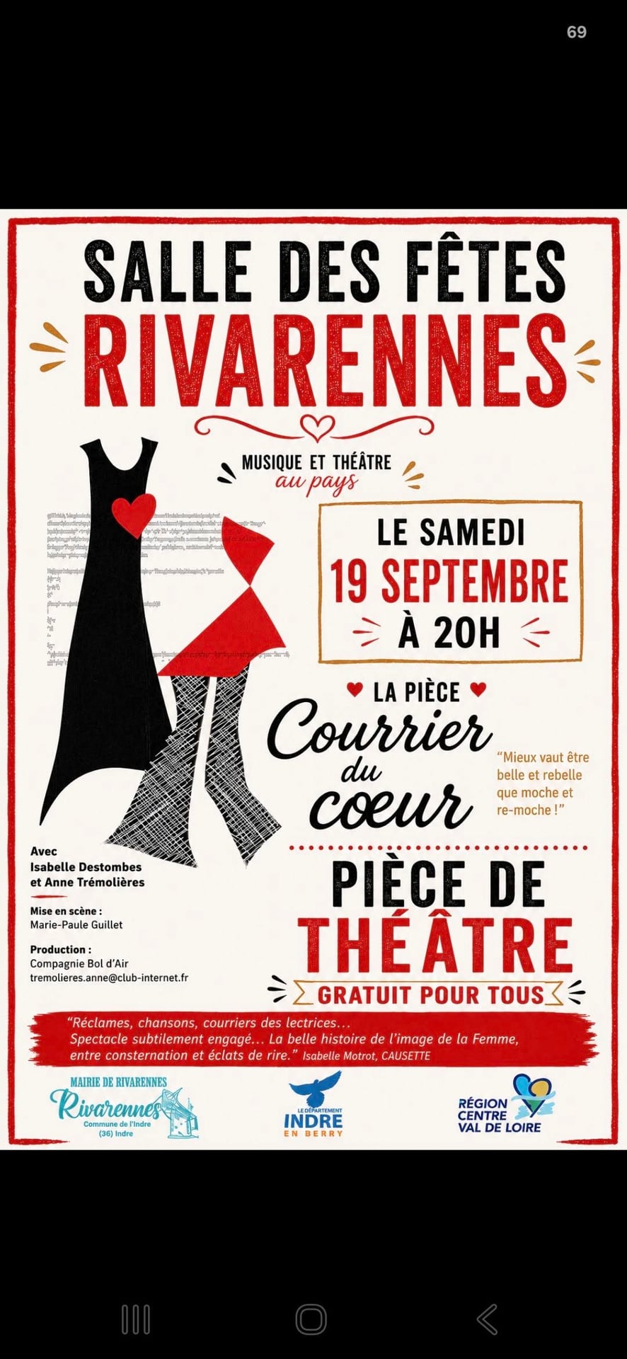 Pièce de théâtre : courrier du coeur