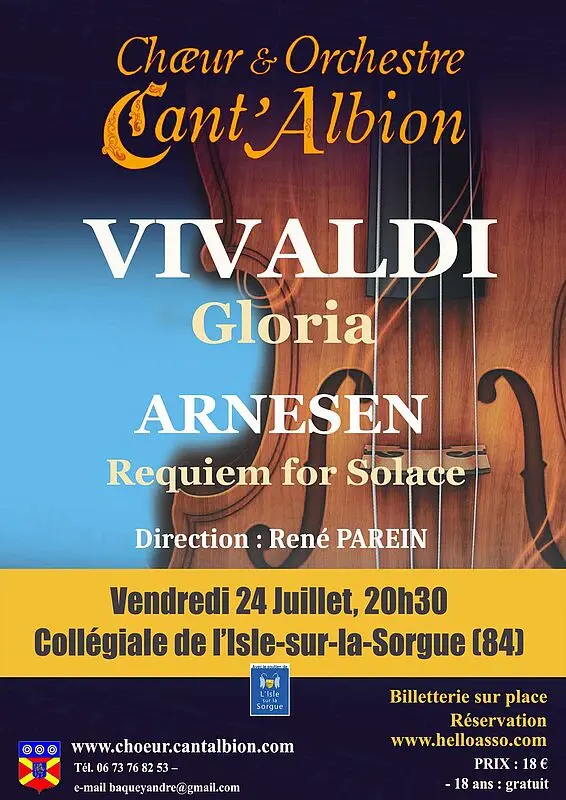 VIVALDI et ARNESEN par le Chœur et l'Orchestre Cant'Albion