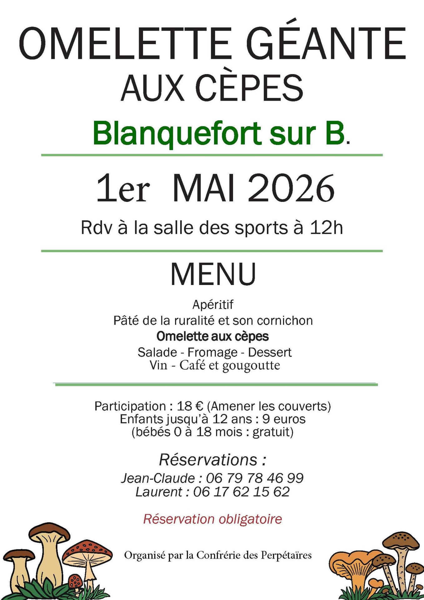 Omelette géante aux cèpes