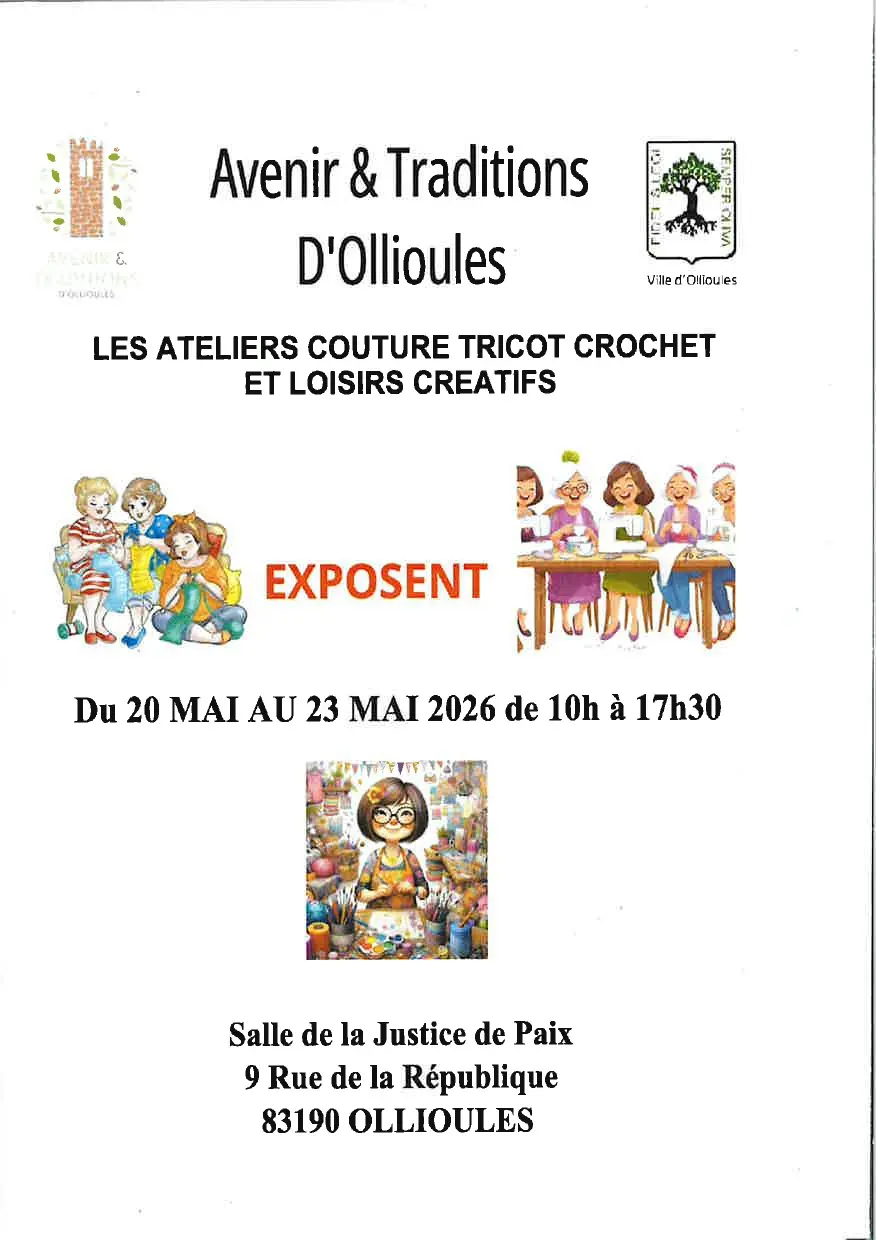 Exposition "Couture, tricot, crochet et loisirs créatifs" par Avenir et Traditions