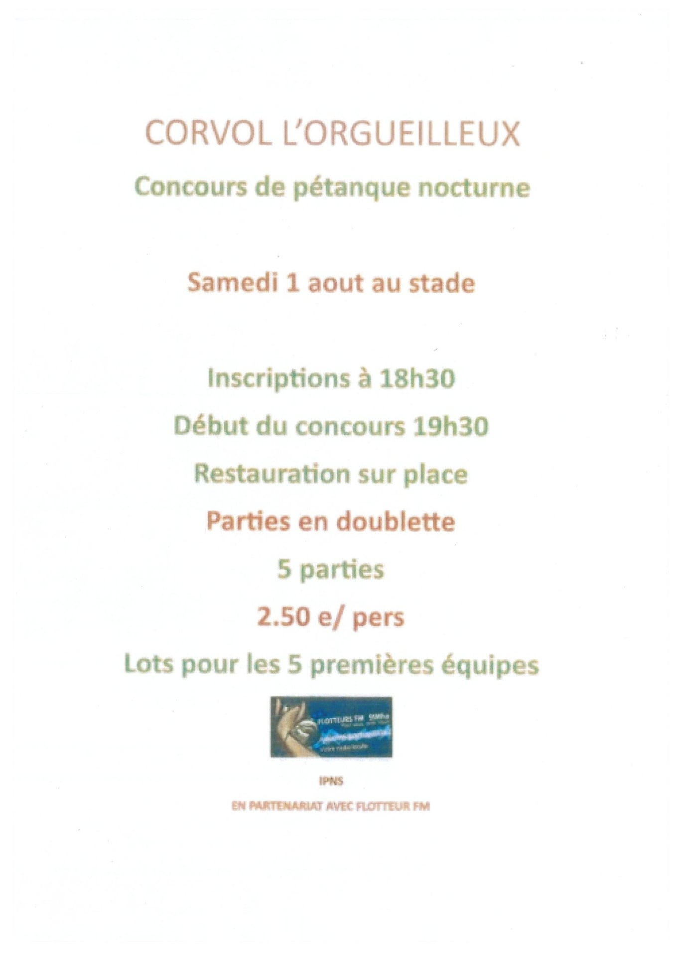 Concours de pétanque nocturne