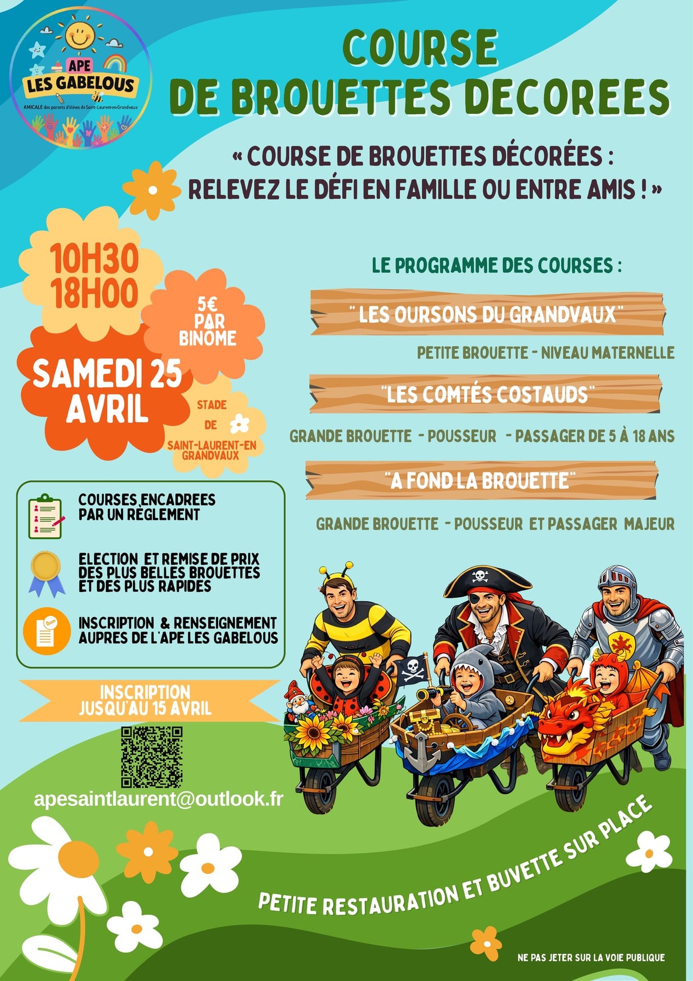 Course de brouette décorées