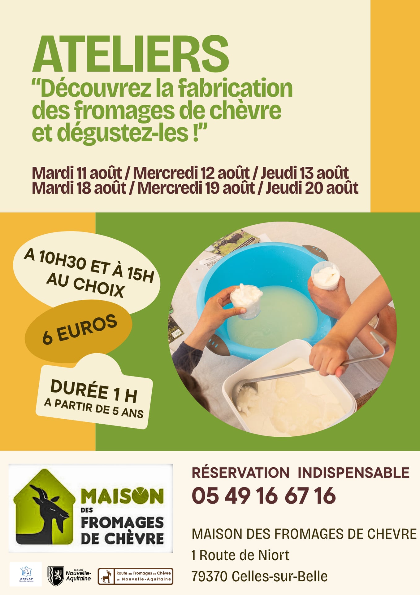 Atelier fabrication et dégustation de fromages de chèvre