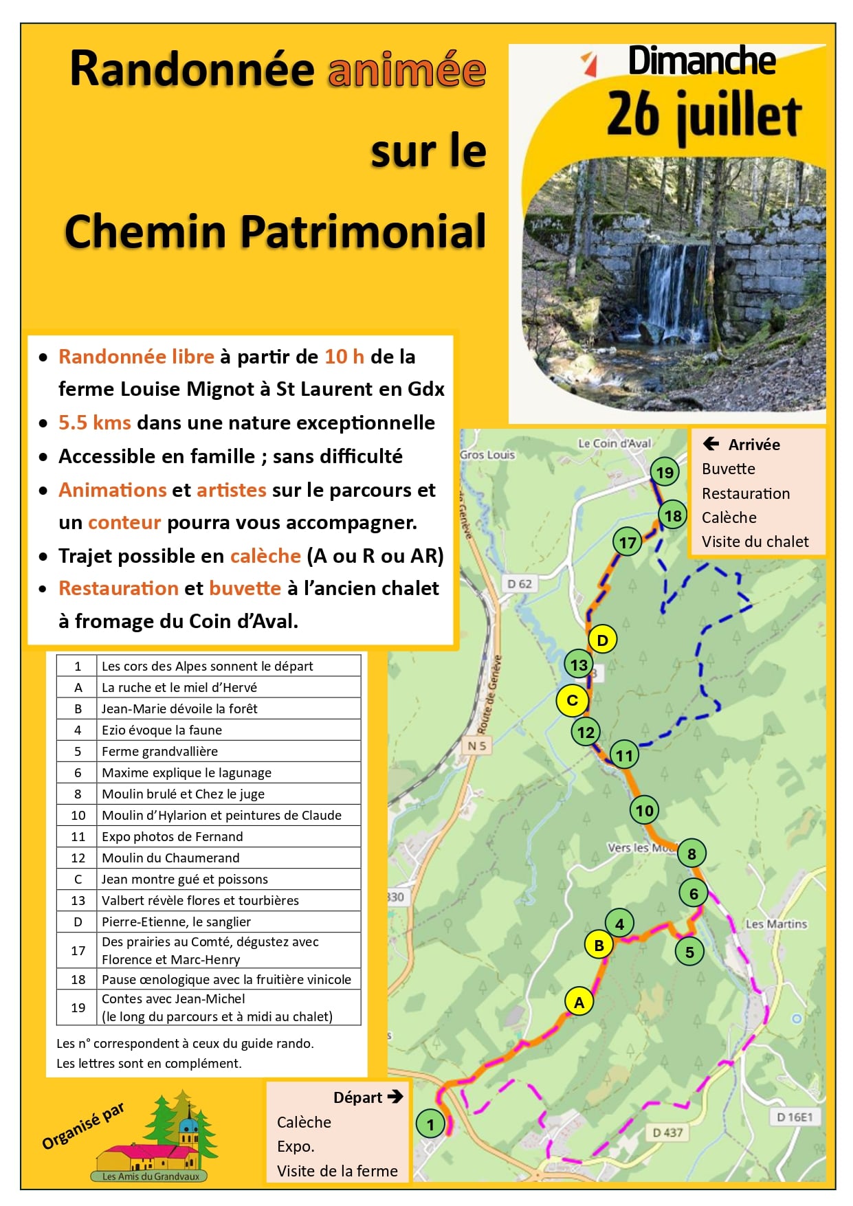 Rando animée sur le Chemin patrimonial avec option calèche