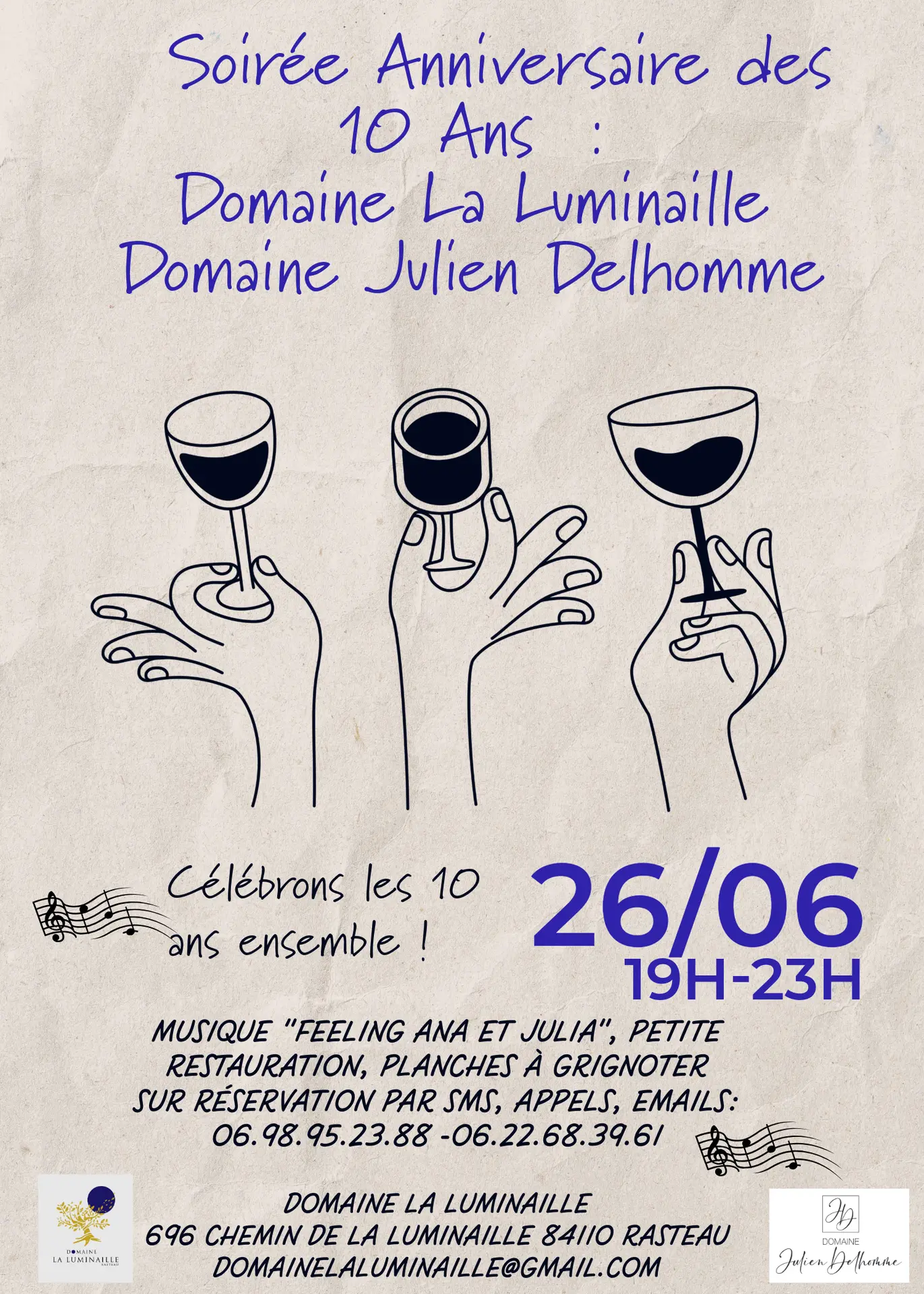 Soirée Anniversaire des 10 ans - Domaine La Luminaille
