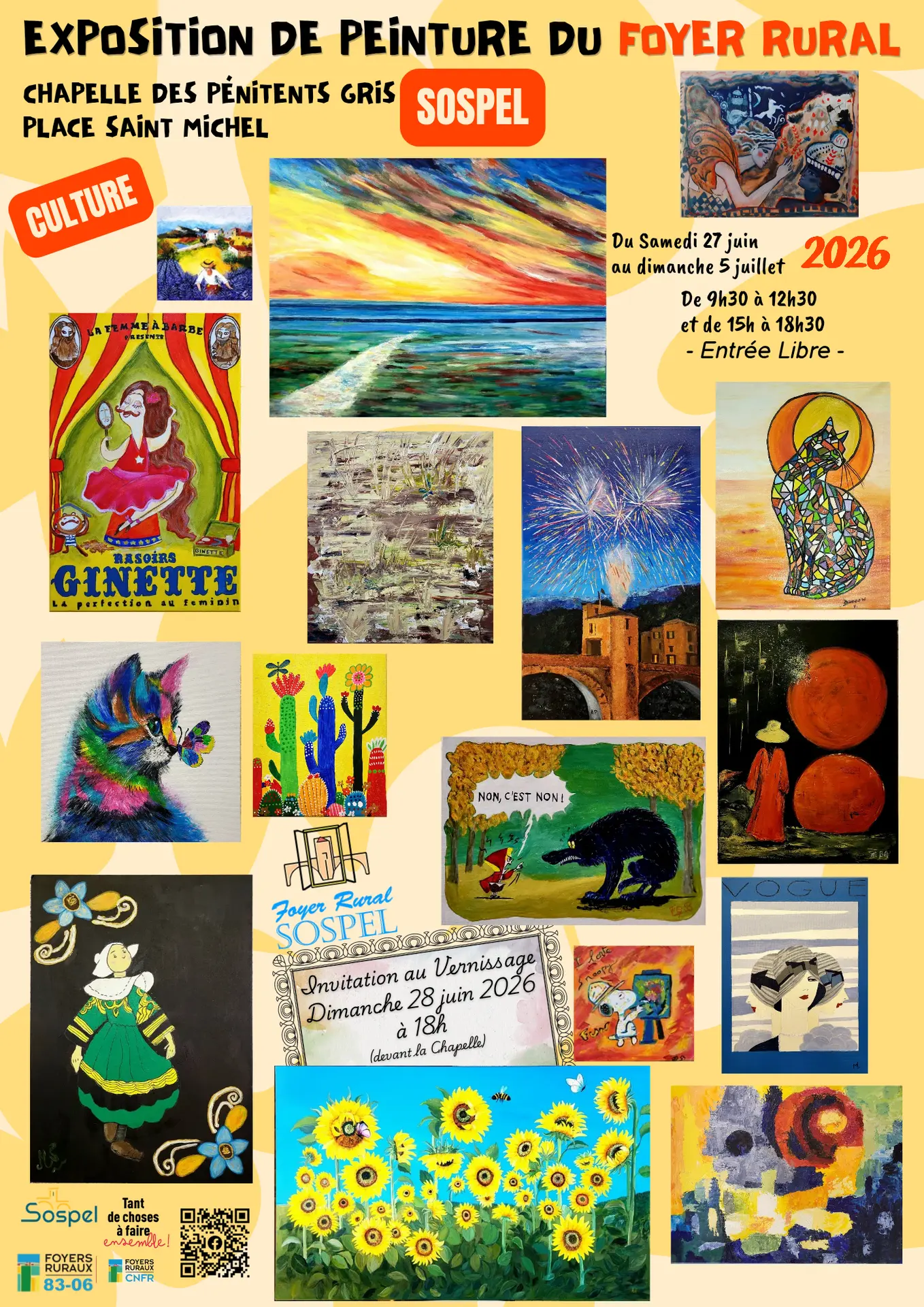 Vernissage de l'exposition : peinture huile, aquarelle et porcelaine décorée
