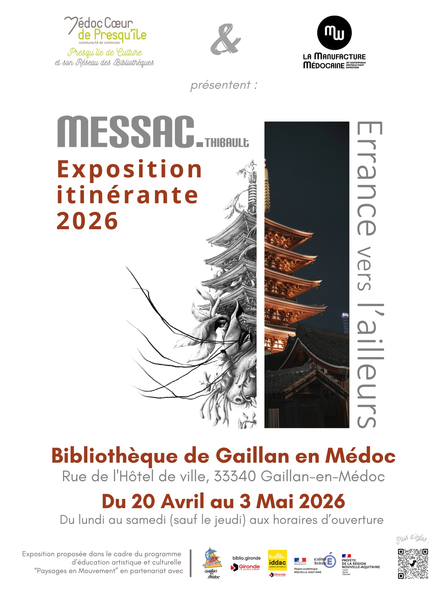 Exposition itinérante "Errance vers l'ailleurs" de Thibault MESSAC