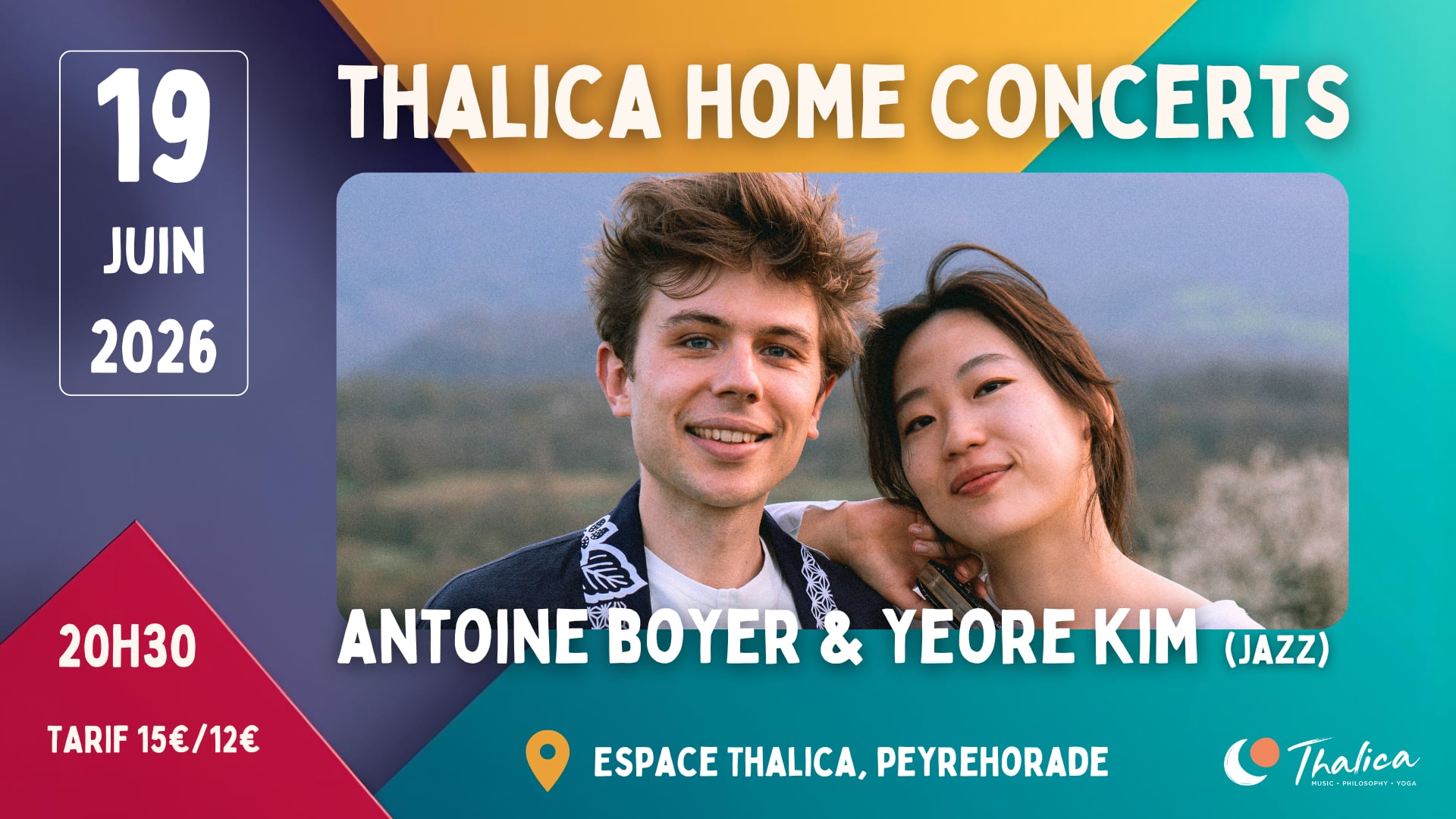 Thalica Home Concerts : Antoine Boyer et Yeore Kim (Jazz) - ANNULÉ
