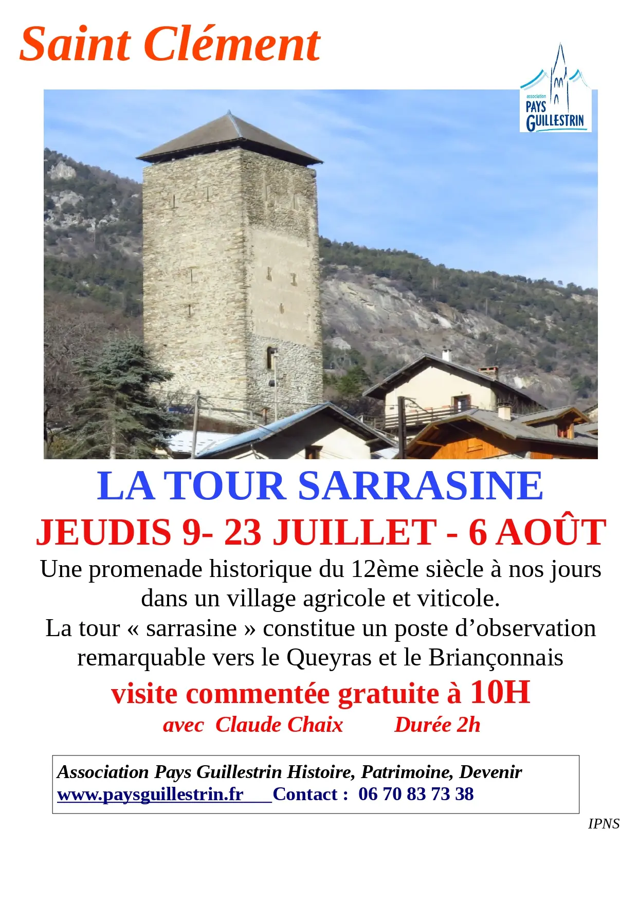 Visites du Pays Guillestrin : Saint Clément et la tour Sarrasine