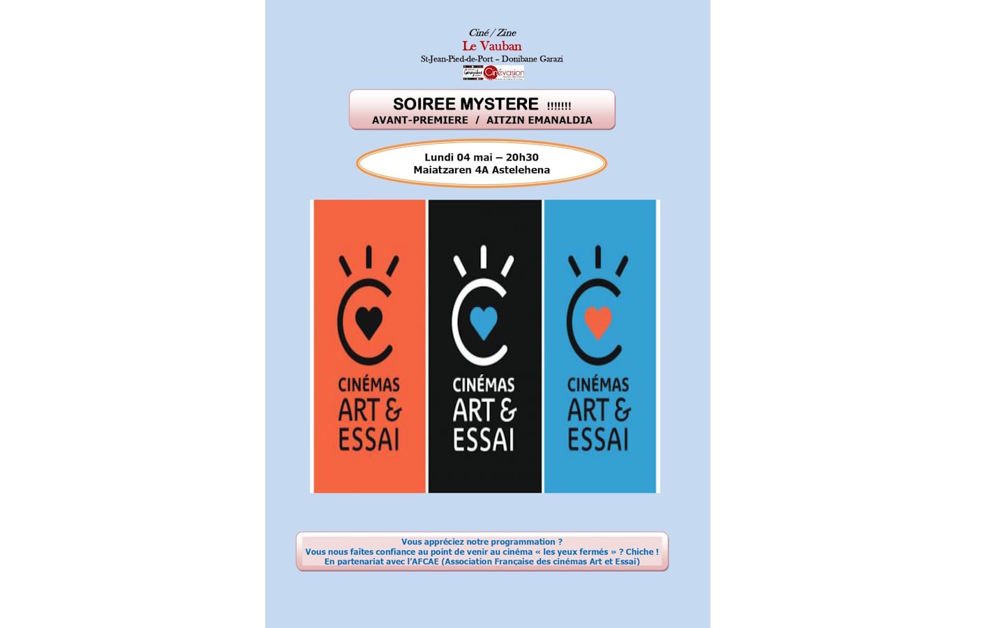 Diffusion d'un film mystère