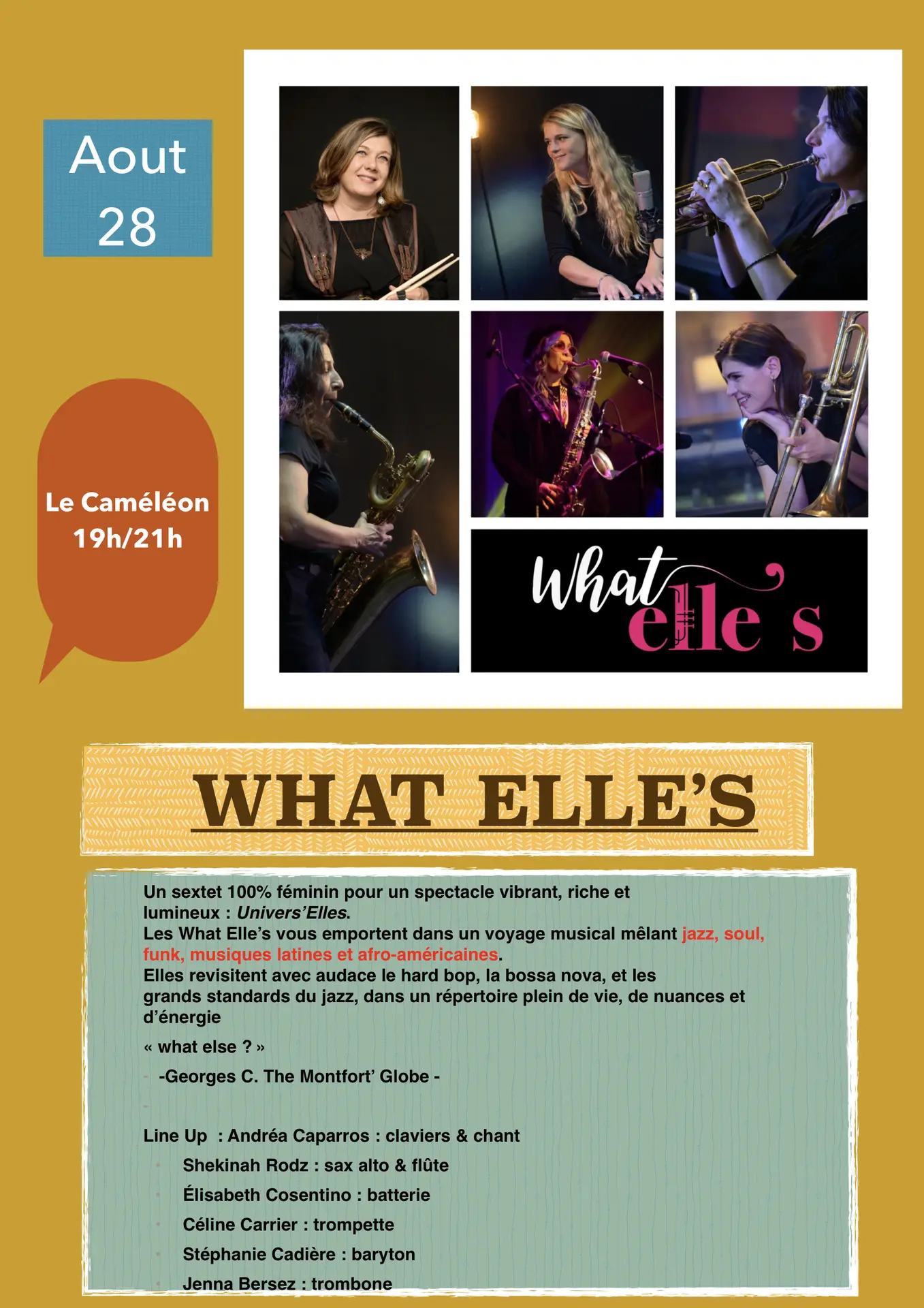 Concert : What Elle's - musique jazz , soul, funk | Musical'Eté