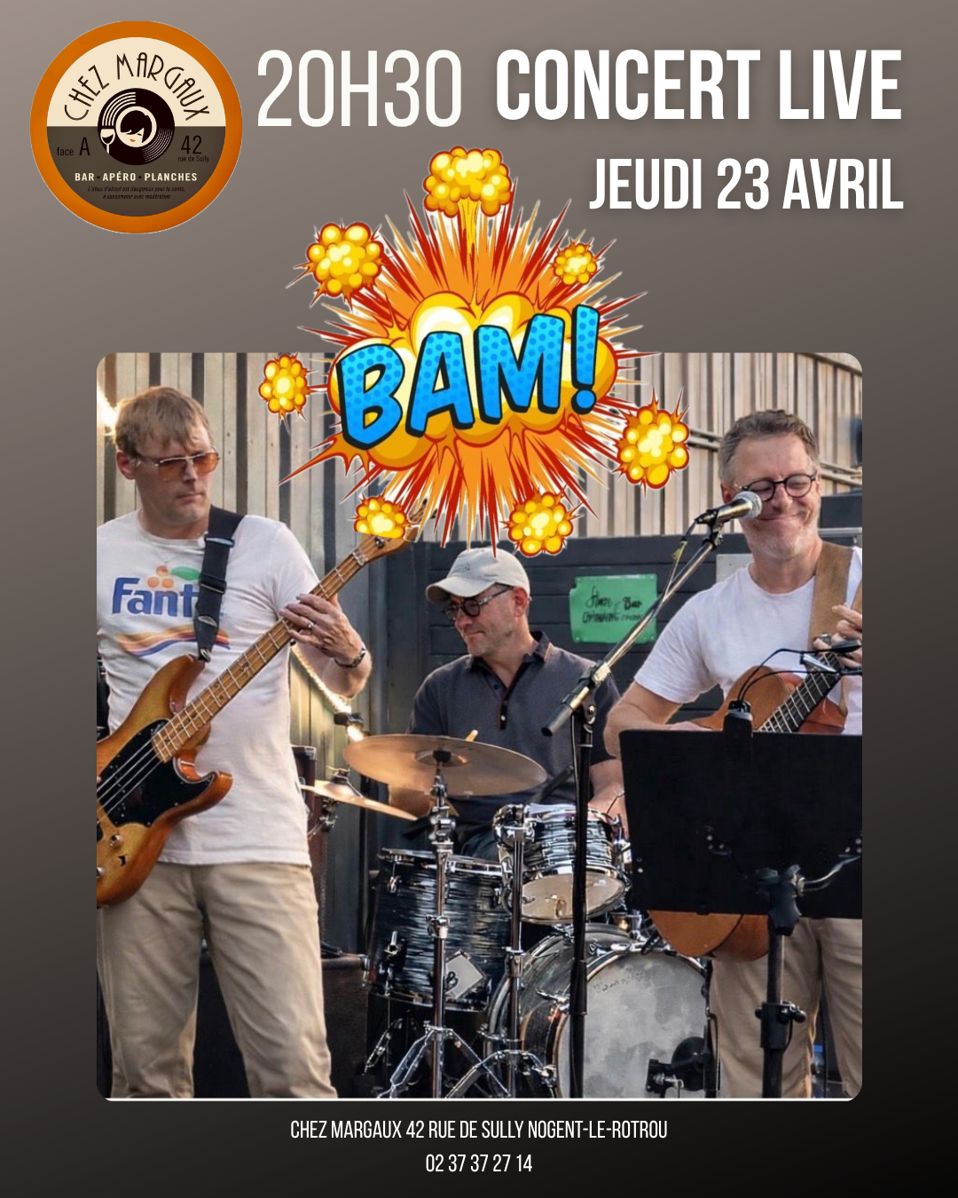 Soirée concert chez Margaux avec BAM