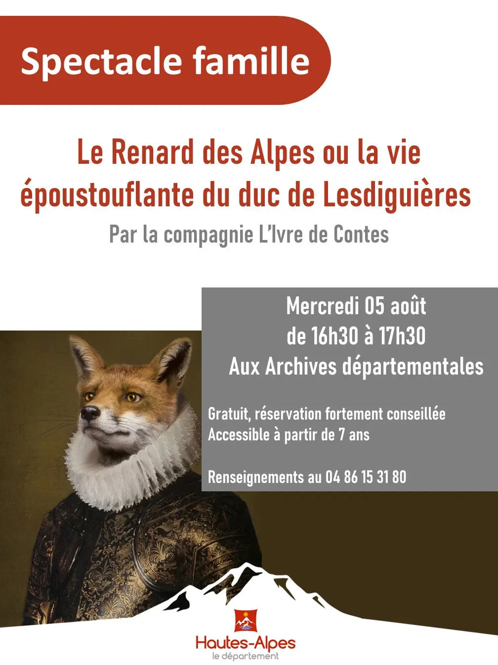 Spectacle : Le Renard des Alpes ou la vie époustouflante du duc de Lesdiguières