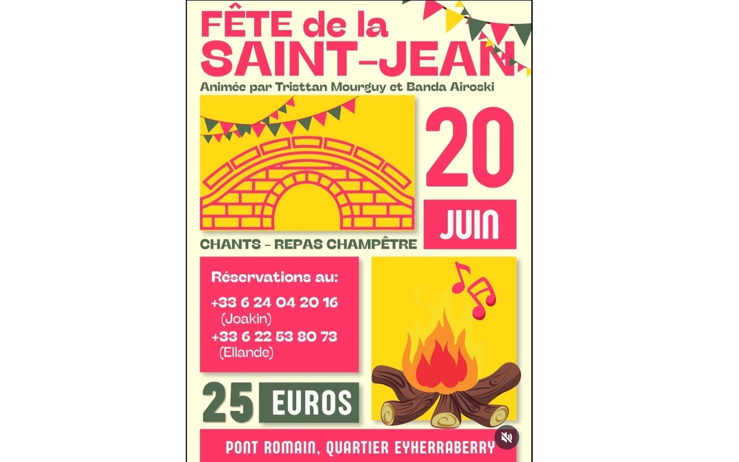 Fête de la Saint Jean : chants, repas champêtre animé et feu de la Saint-Jean