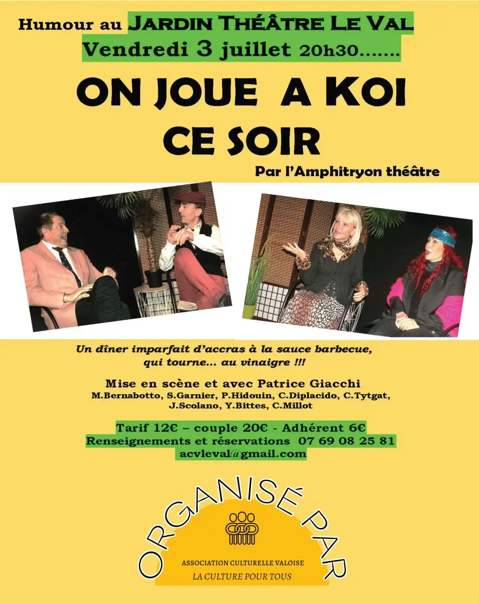 Pièce de théâtre : on joue à koi ce soir