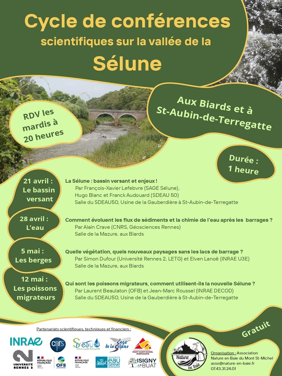 Cycle de conférences : “Comment évoluent les flux de sédiments et la chimie de l’eau après les barrages ?”