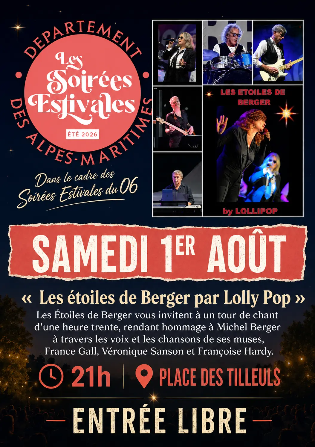 Soirée Estivale avec Les Etoiles de Berger par Lolly Pop