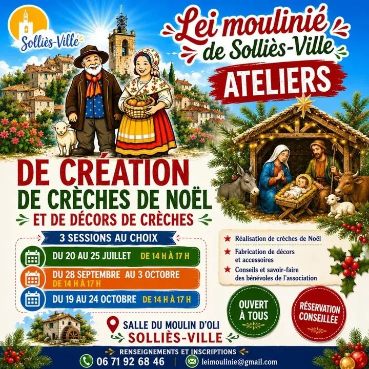 Ateliers de création de crèches de Noël et de décors de crèches
