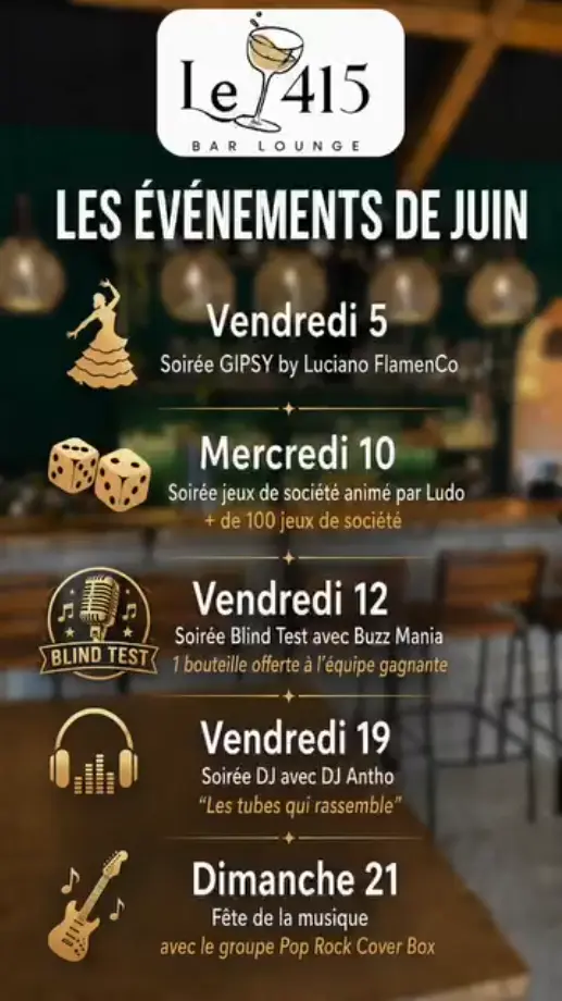 Soirées événement au 415