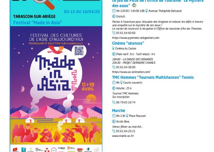 Programme des animations et des activités des Pyrénées Ariégeoises