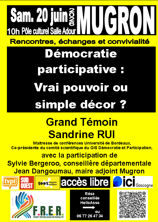 Rencontre FRER : Démocratie participative : vrai pouvoir ou simple décor ?