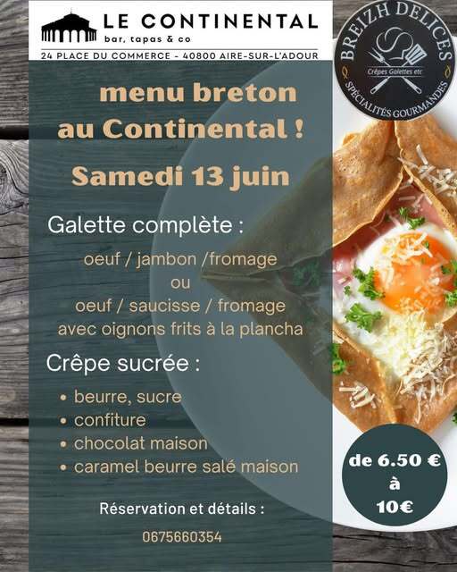Menu breton au Continental