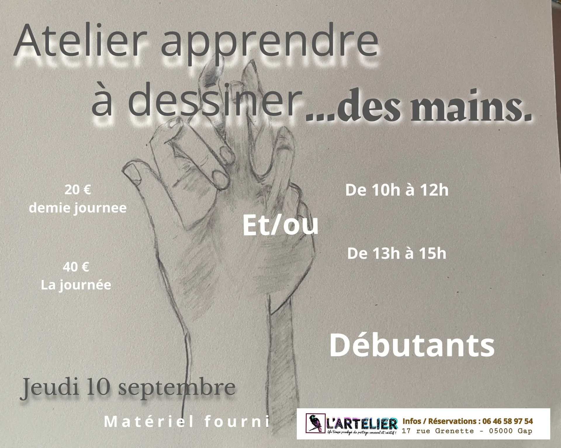 Atelier : apprendre à dessiner des mains