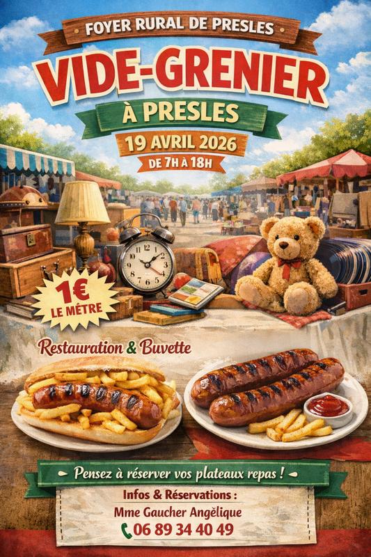 Vide grenier du foyer rural de presles