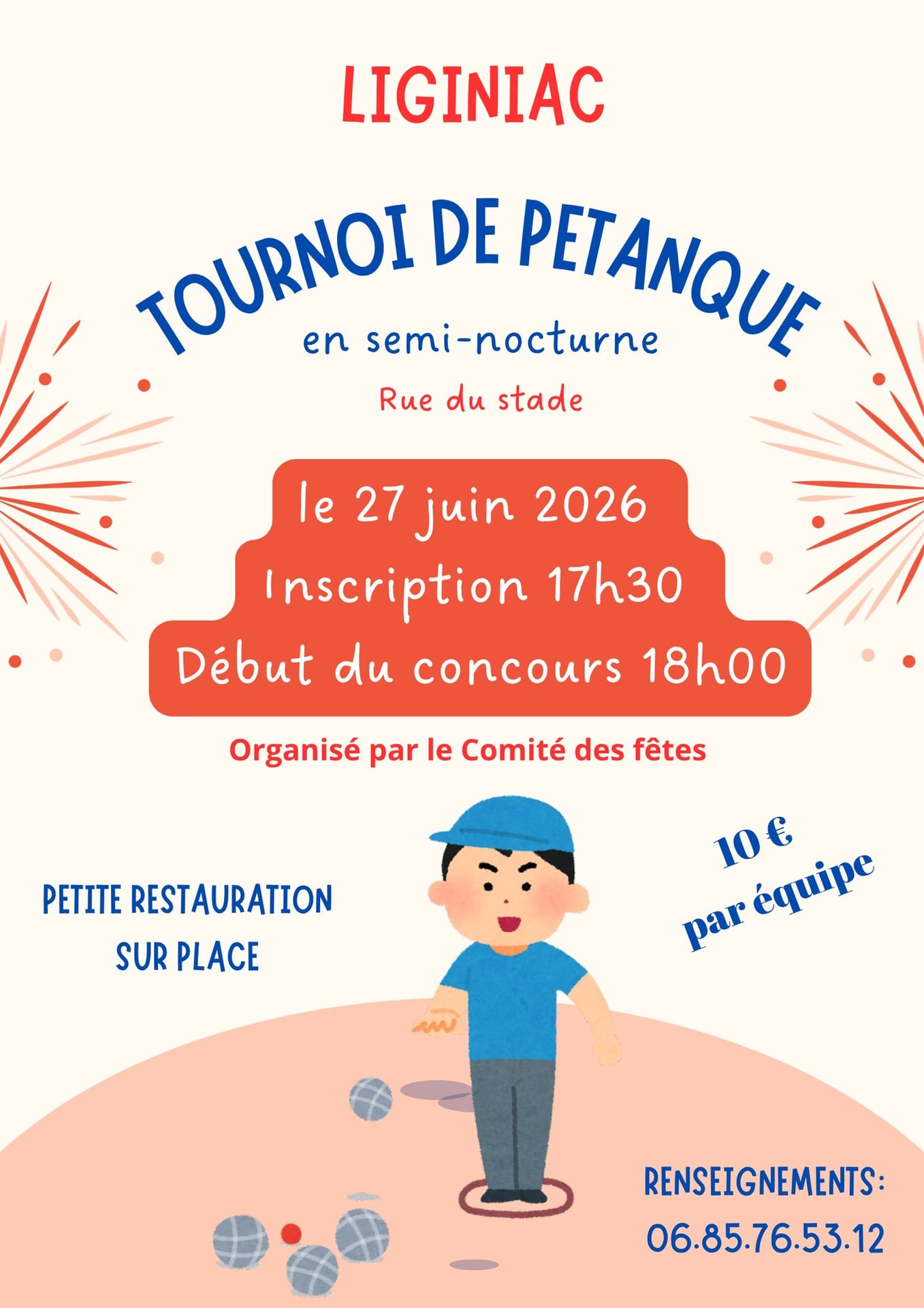 Concours de pétanque semi nocturne