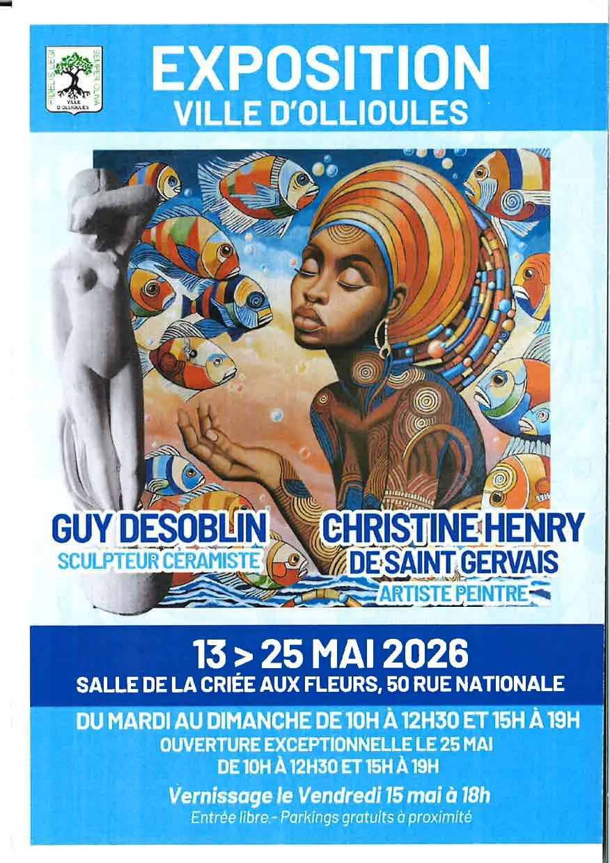 Exposition de Guy Desoblin sculpteur céramiste et de Christine Henry de Saint Gervais, Artiste peintre