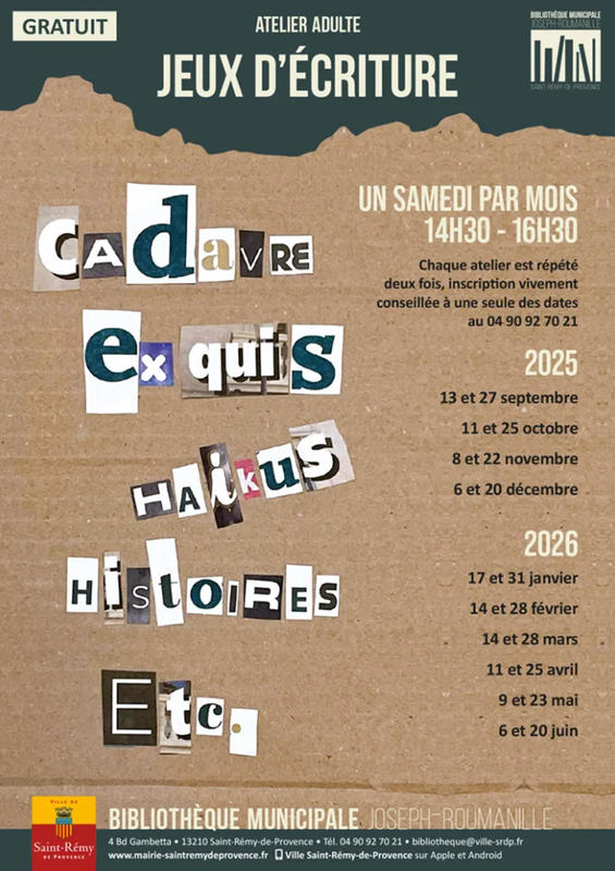 Atelier adulte : Jeux d'écriture