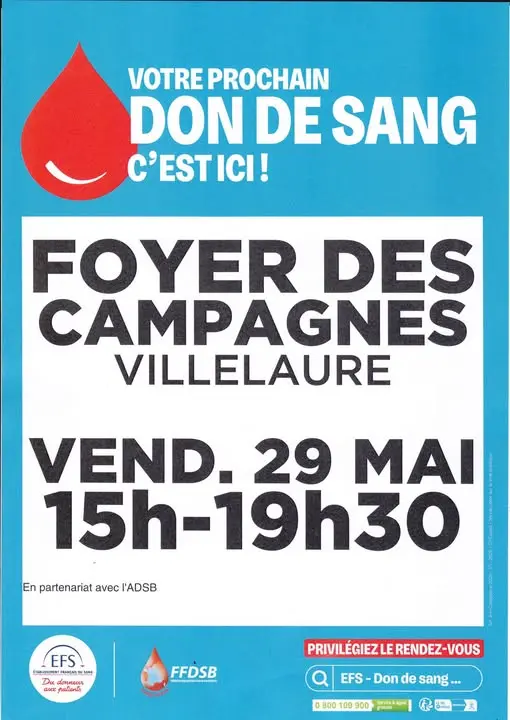 Don du sang à Villelaure