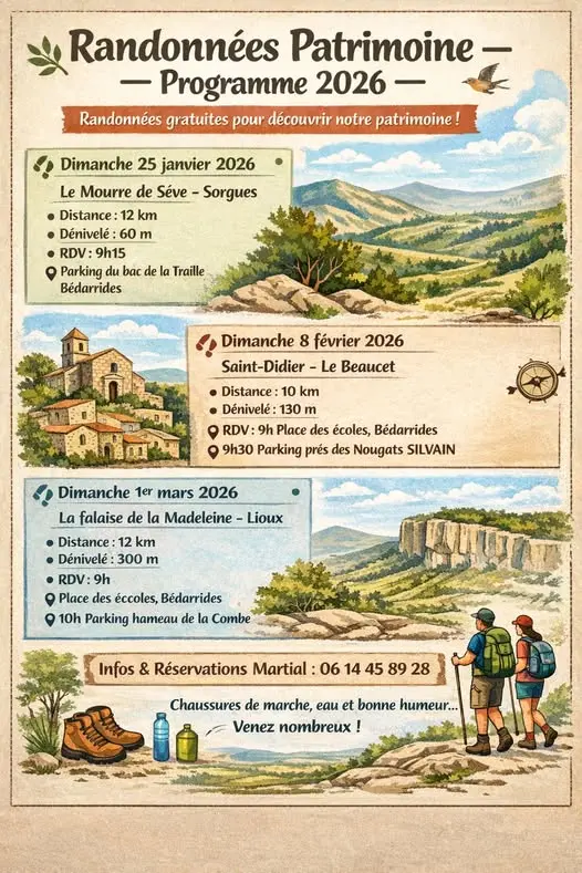 Randonnées Patrimoine - janv à mars