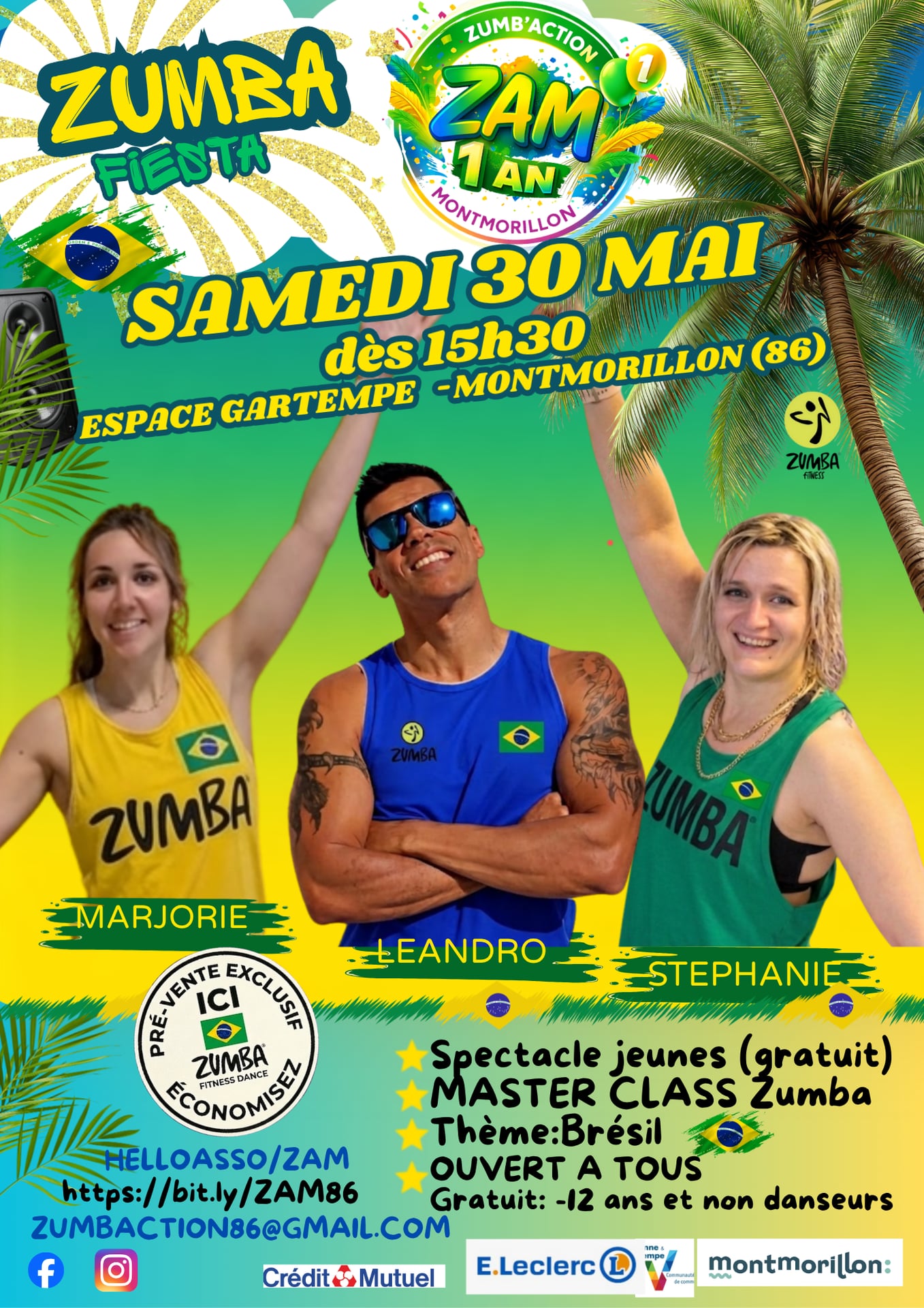 ZUMBA FIESTA: en route pour le  BRESIL! Samedi 30 mai (Montmorillon)
