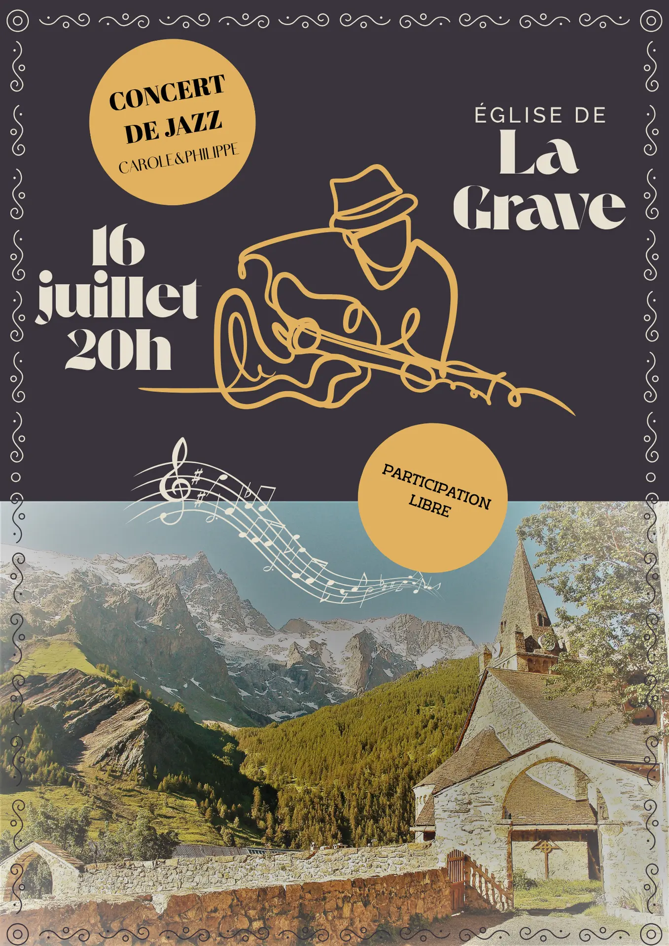Concert de jazz à l'église de La Grave