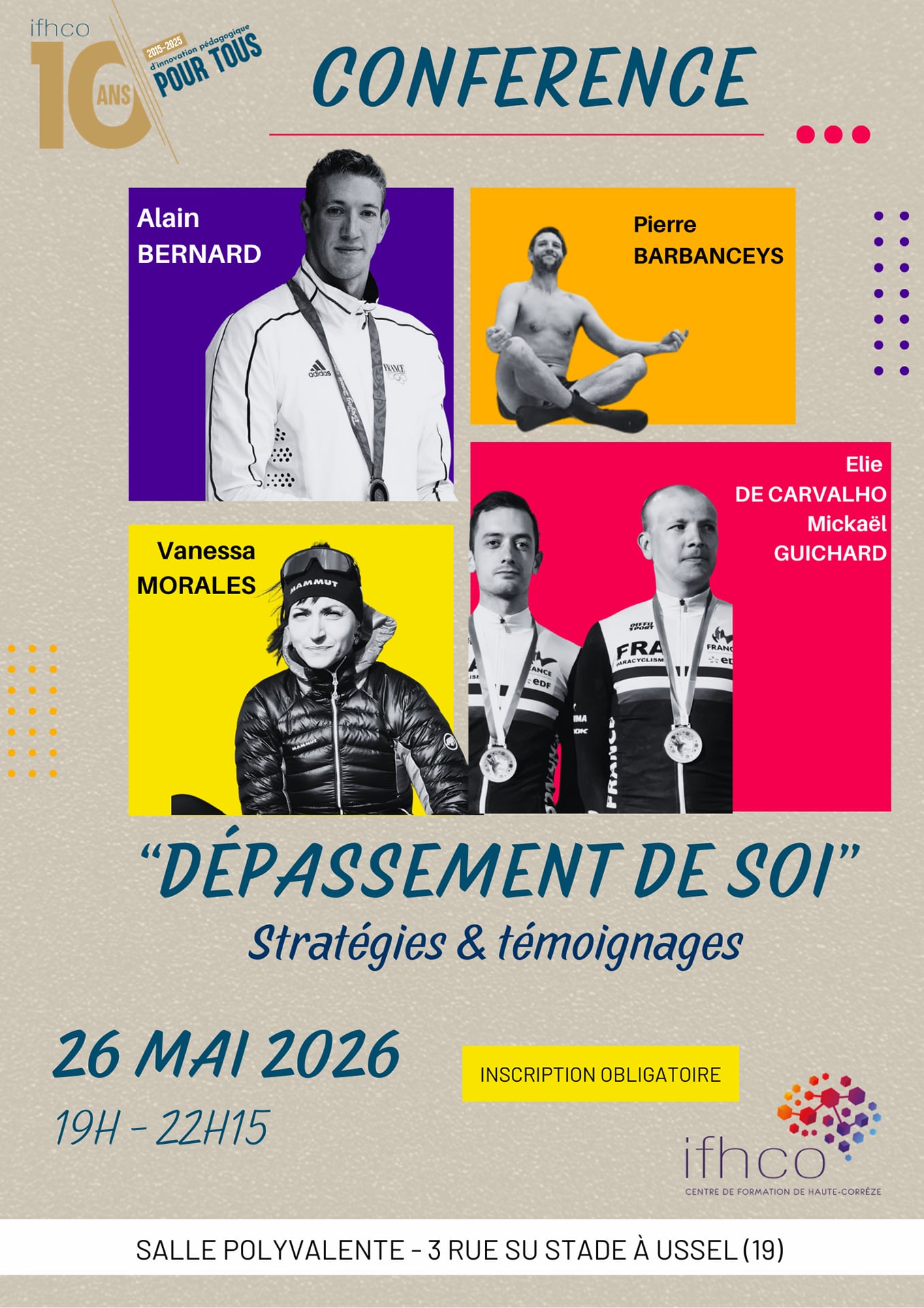 10ans IFHCO Conférence "dépassement de soi : stratégies et témoignages"