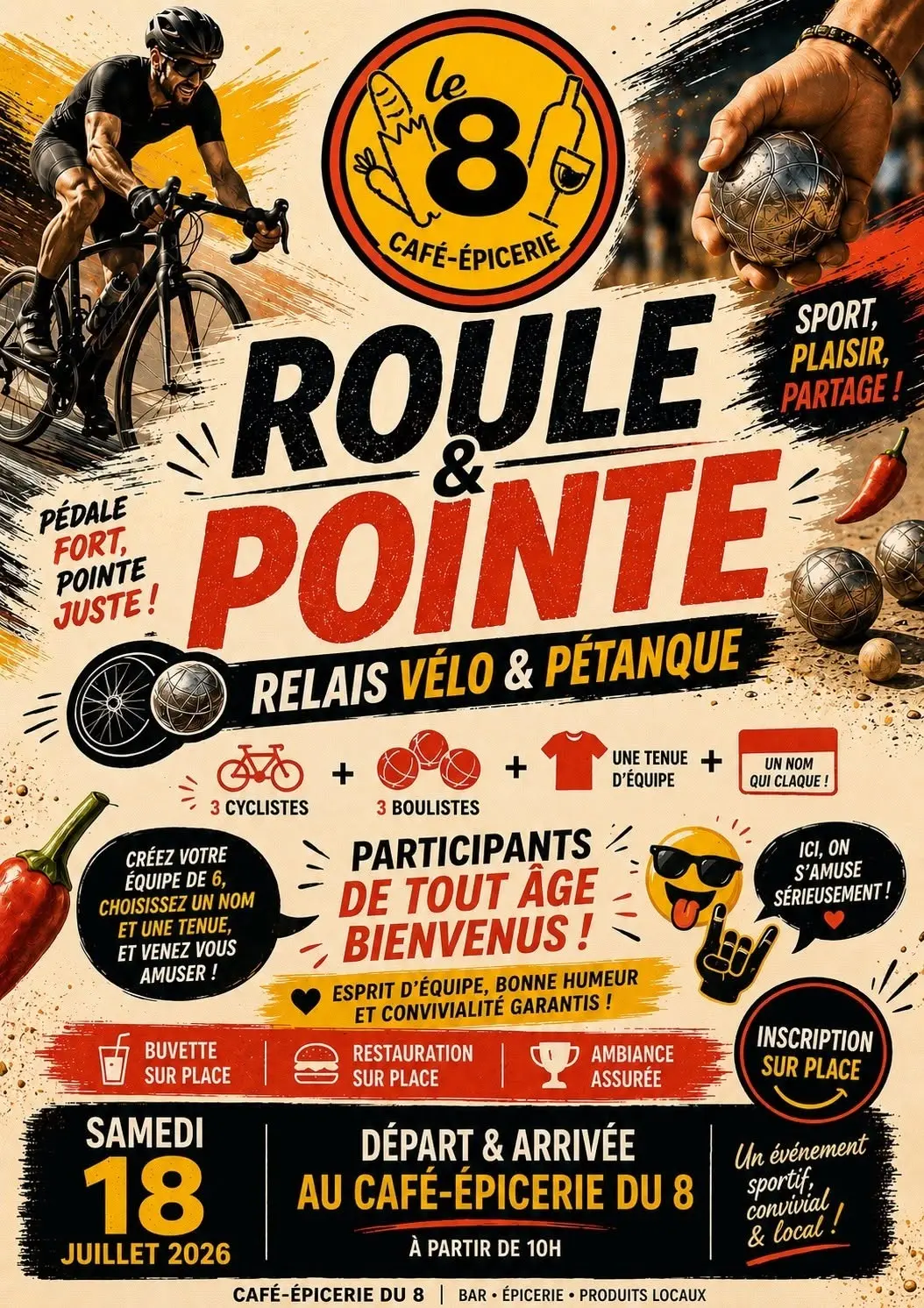 Pédale fort et pointe juste  : relais vélo et pétanque