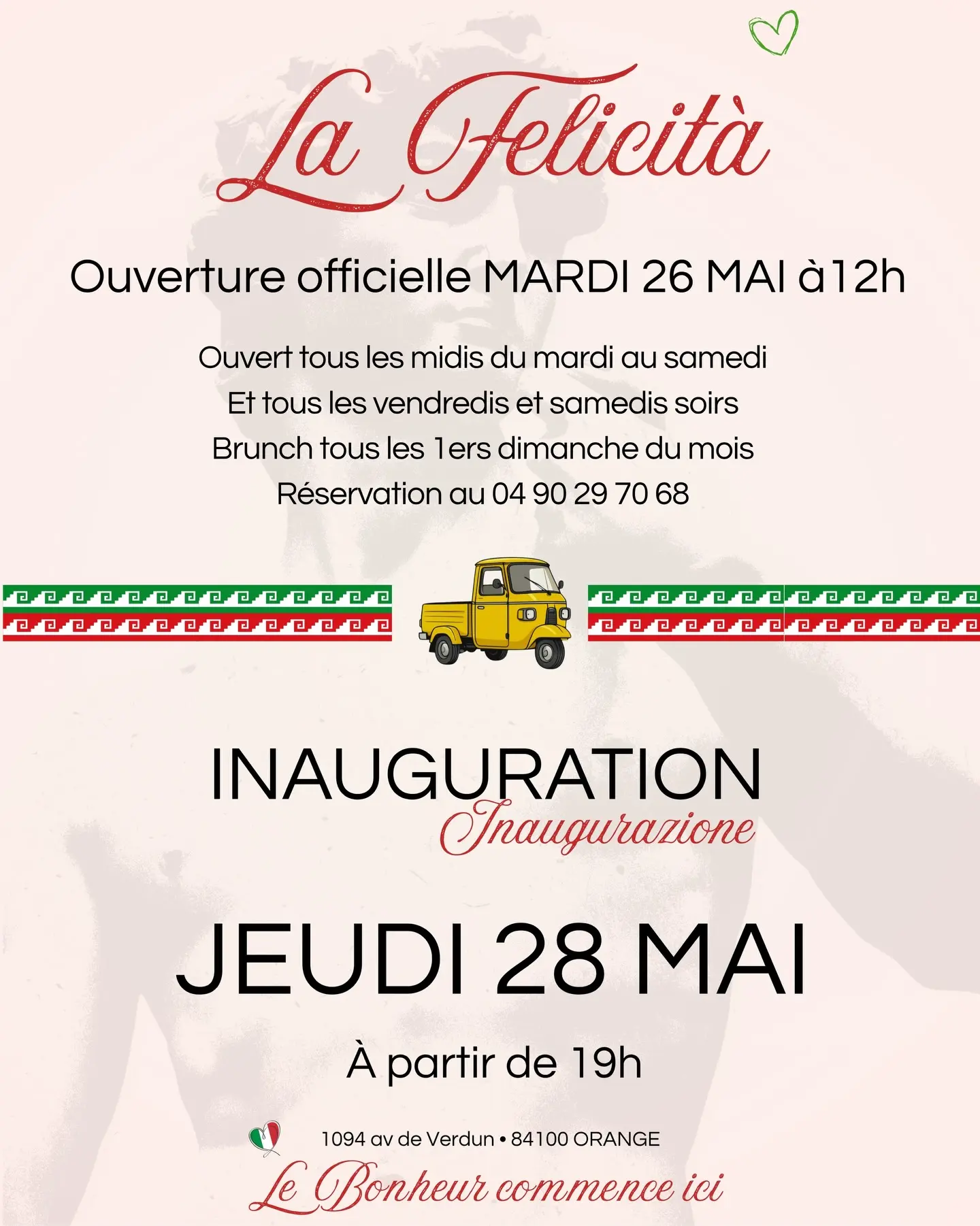 Soirée d'inauguration du restaurant La Felicità