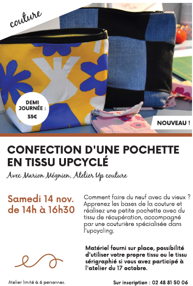 Confection d'une pochette en tissu upcyclé