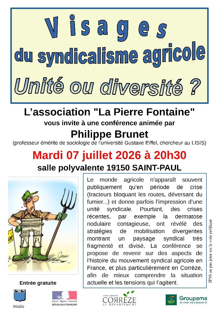 Conférence : Visages du syndicalisme agricole : Unité ou diversité ?