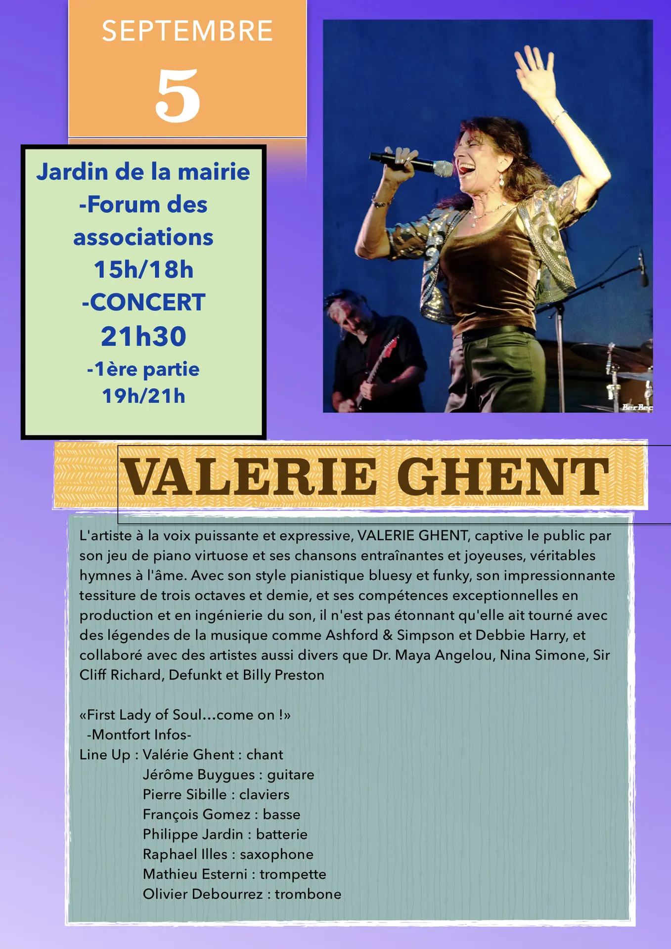 Concert : Valérie GHENT| Musical'Eté